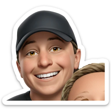 happy boy in a hat sticker