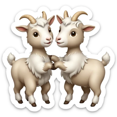 Two white goats dancing sticker