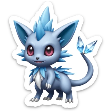 Elemental plum-plumed dark dusky mechanical frosty fairy-like fantasy epic rare Glalie-Sneasel-Togetic-Pokémon-Fakémon-hybrid-creature sticker