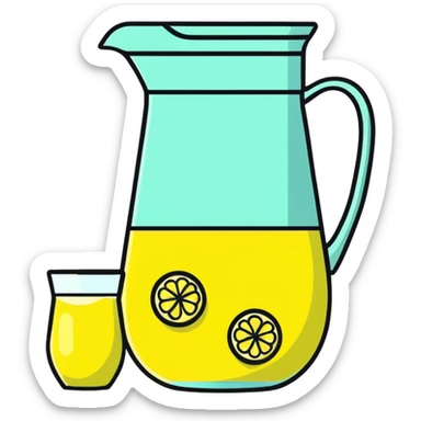 lemonade stand with pitcher of lemonade sticker