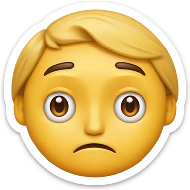 confused face, yellow emoji face sticker