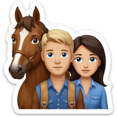 Remove rabbit ears from blue eyed trevor donovan with from brown eyed danica mckellan and all brown horse sticker