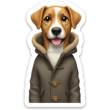dog wearing a coat sticker