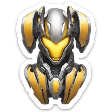 futuristic armored Omega Energy chestplate arm radiating omega energy sticker