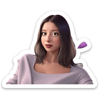 realistic portrait of girl sticker