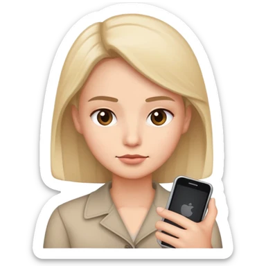 Side eyes while holding phone  sticker