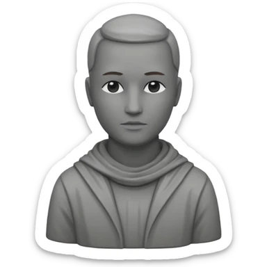 Una persona con la cabeza. De 🗿 pero sin rostro y con la ropa gris sticker