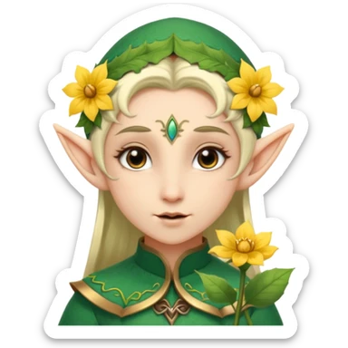elf woth flower sticker