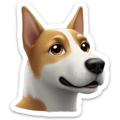 Space dog Laika against the background of a spaceship sticker