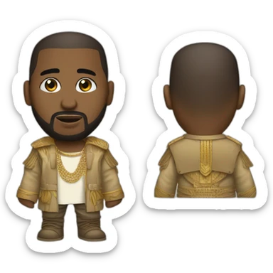 Kayne west wearing the outfit when he was in the concert of travis in egypte sticker