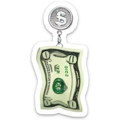 dollar shaped earring sticker