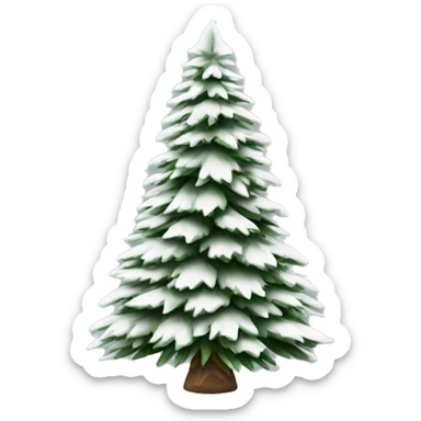  actual white fir christmas tree isolated.  sticker