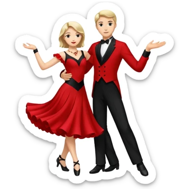 Ballroom dancing with red and black  sticker