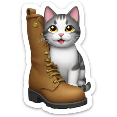 Gato con bota sticker