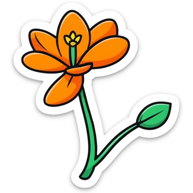 cempasúchil flower, Day of the Dead marigold, vibrant orange flower sticker
