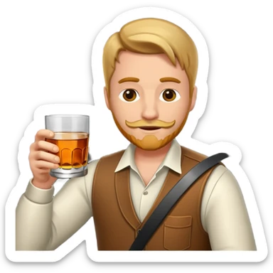 fast car driver drinking whiskey sticker