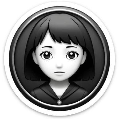 lain inspired monochrome latest follower badge sticker