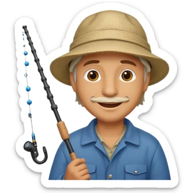 happy fisherman sticker