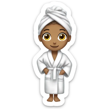 ariana grande in bath robe with hair towel sticker