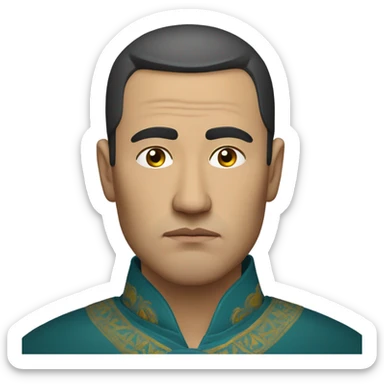 sad  Kazakh men photorealistic serious sticker