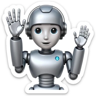 ai robot giving guide  sticker