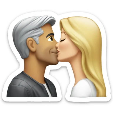 George Clooney kissing blonde woman  sticker