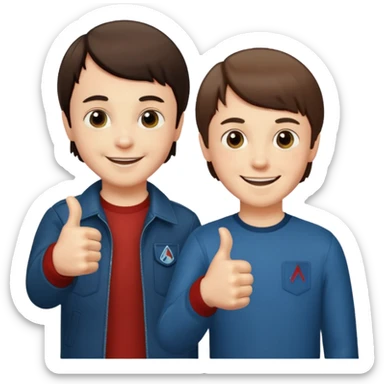 Will Byers and Mike Wheeler from Stranger Things smiling with thumbs up sticker