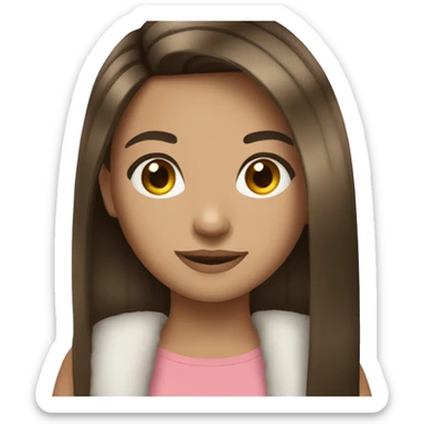 straight hair pretty brunette girl sticker