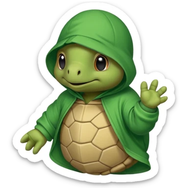 Une tortue avec une cagoule et qui fait des graffiti sticker