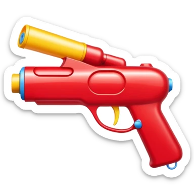 red water gun sticker