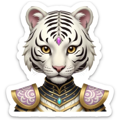 ESO Female white tiger khajiit leader of the umbral rose  sticker