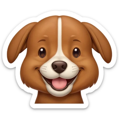 Brown dog Squinting eyes holding in laugh wide smile  Smiling eyes closed squint Brown dig  sticker