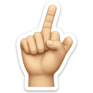 a hand with an outstretched index finger sticker