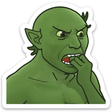 man choking himself sticker