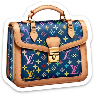 8k, 5000x5000 pixels, Isolated, rendering, detailed Louis Vuitton bag in futuristic magical fantasy style and hues sticker