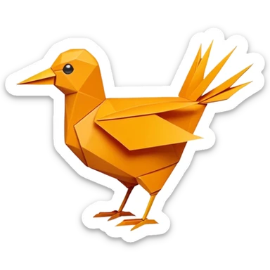 origami bird facing right sticker