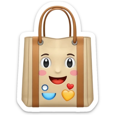 cartoon market bag, do not add stripes and make it empty. Do not add face sticker