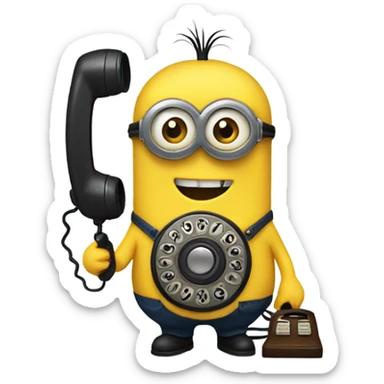 Minion with telephone sticker