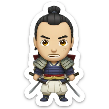 Japanese samurai × crying face sticker