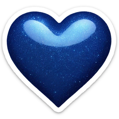 Sparkly midnight blue heart  sticker