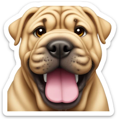 Shar pei big mouth cheeks sticker