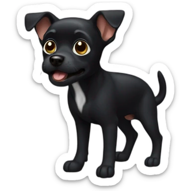 Black dog Pincher mini sticker
