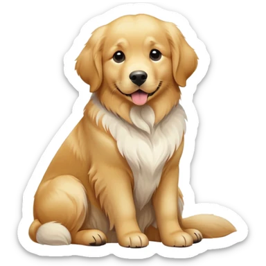 White golden retriever sitting sticker