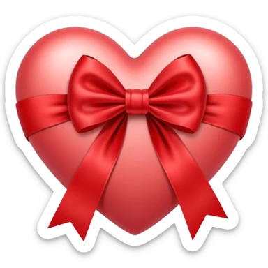 heart with ribbon bow sticker