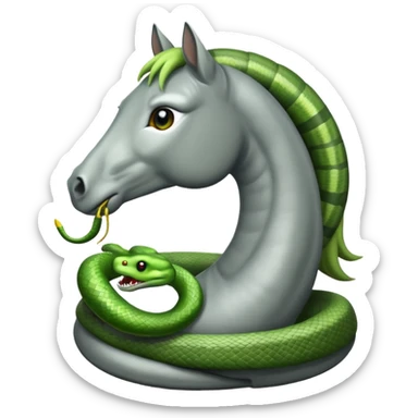 I need a grey horse (or a white one) with a snake sticker