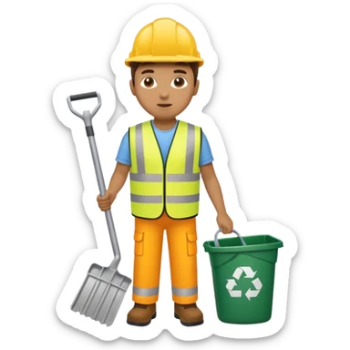 Waste Management, safety vest, trash picker sticker