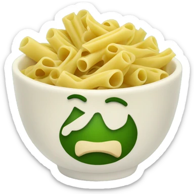 lenguine pasta in a bowl green background sticker