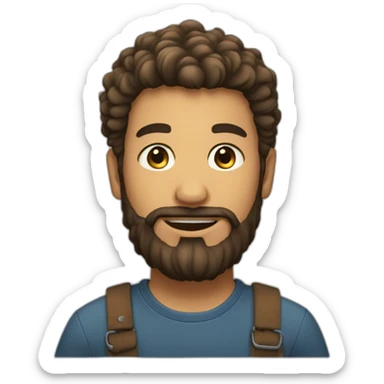 Un garçon avec des cheveux long et une barbe sticker