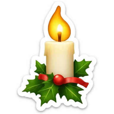 christmas candle sticker