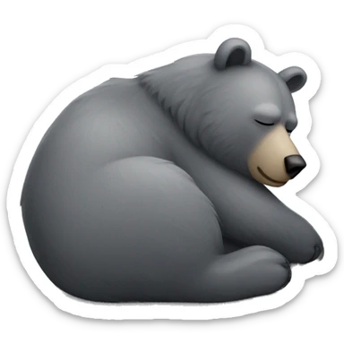 realistic-grey-bear-sleeping  sticker